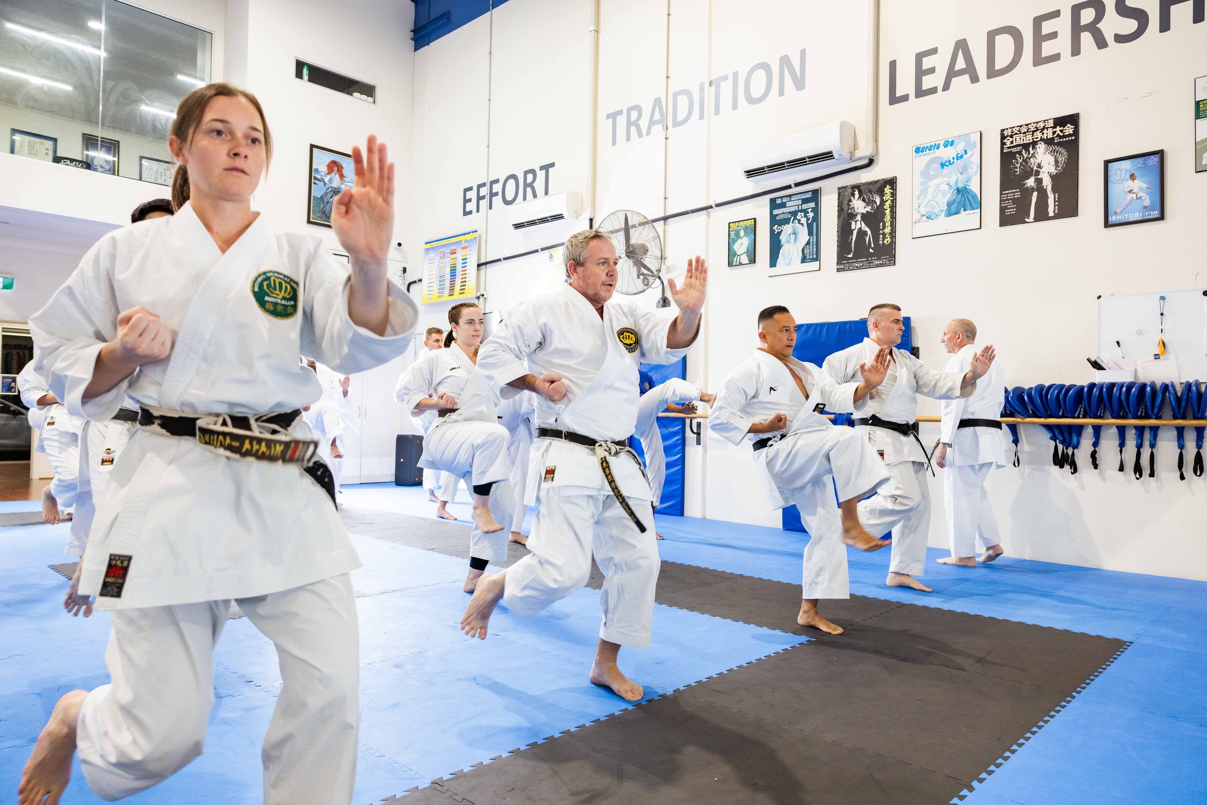 Adult karate class at Kansai Karate Tarragindi